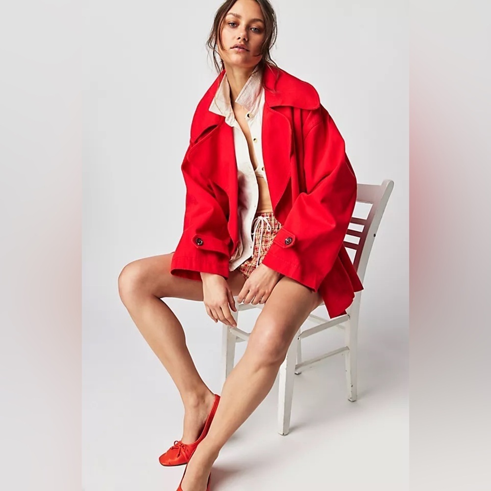Free People | Highlands Solid Peacoat Red Size Small